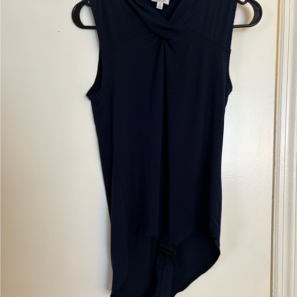 Elegant Navy Sleeveless Bodysuit - Picture 1 of 3